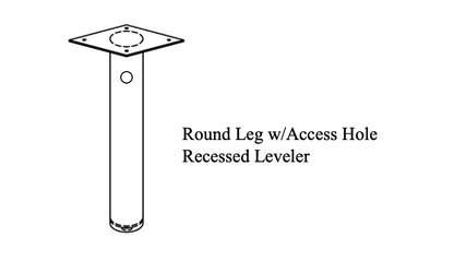 FCM-1400 Round Leg w/Access Hole Recessed Leveler